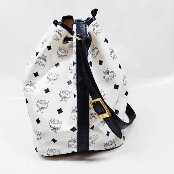 MCM Black and White Logo Shoulder Bag - Picture 3 of 9